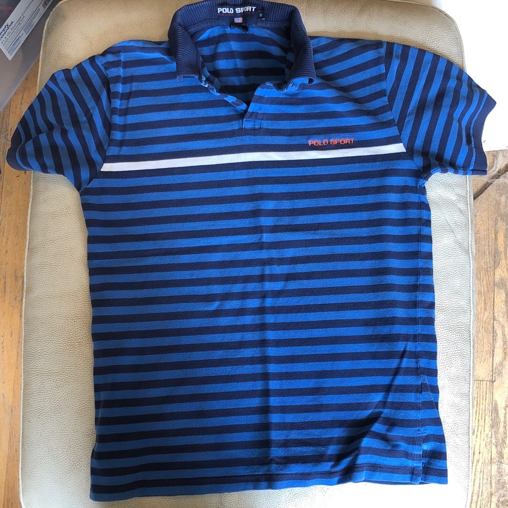 Polo Ralph Lauren men’s small blue striped polo shirt
